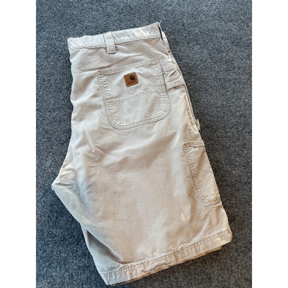 Carhartt Shorts Mens 42 Tan Original Fit Canvas Work Utility Carpenter 8147